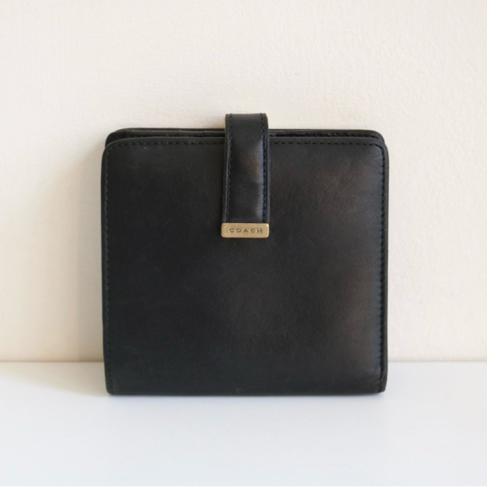 Coach Kisslock Wallet in black leather